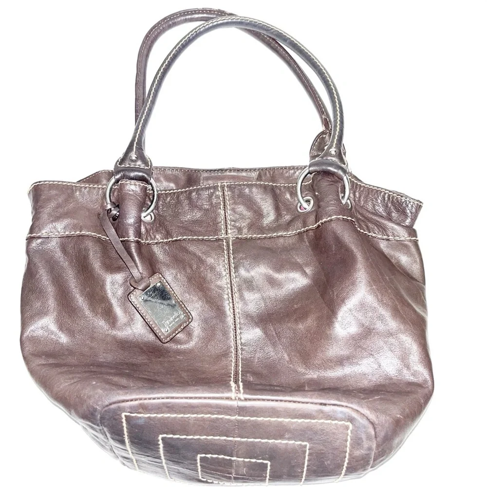 TIGANELLO Brown Genuine Leather Handbag  Shoulder Bag Hobo Buttery Soft